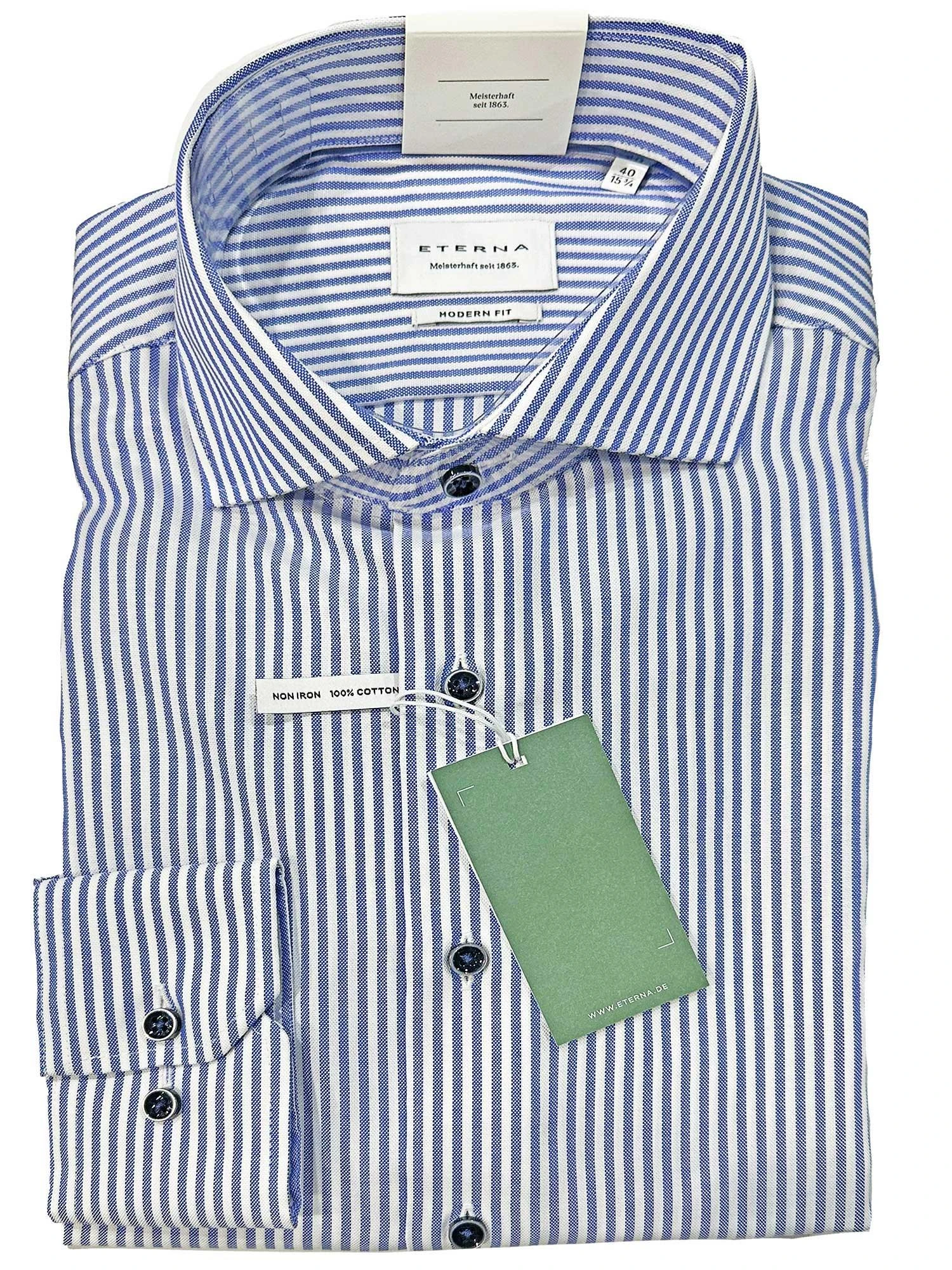Eterna 4160/16 Modern Fit-Blue Stripe 3 Eterna 4160/16 Modern Fit-Blue Stripe