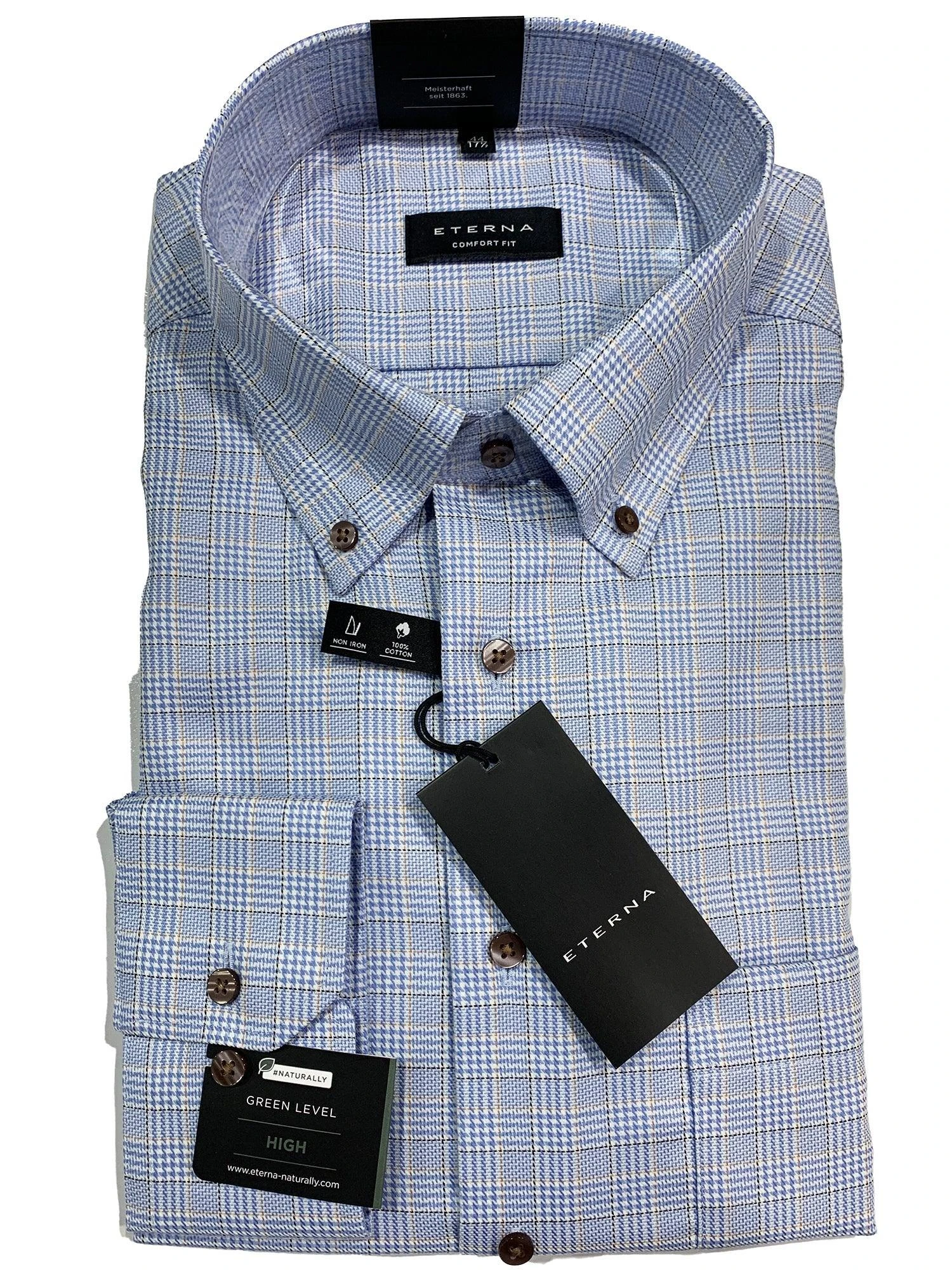 Eterna 8164C-12 Comfort Fit- Blue Check 3 Eterna 8164C-12 Comfort Fit- Blue Check