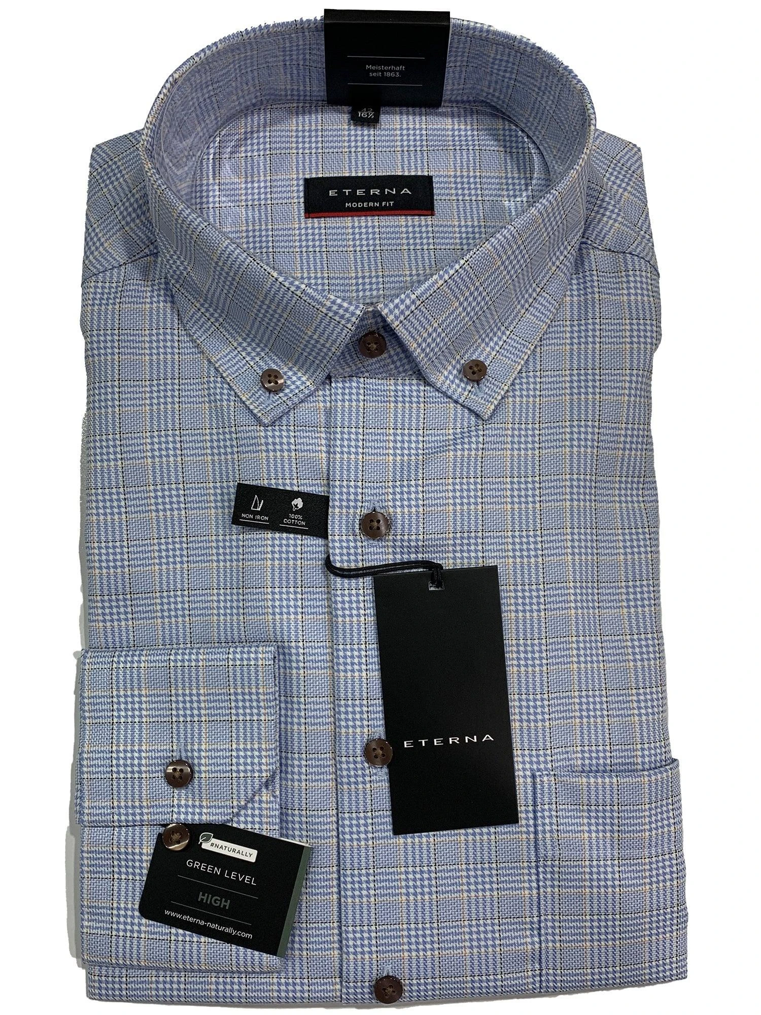 Eterna 8164M-12 Modern Fit- Blue Check 3 Eterna 8164M-12 Modern Fit- Blue Check