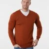 Classic V Neck Pullover Rust BL9524