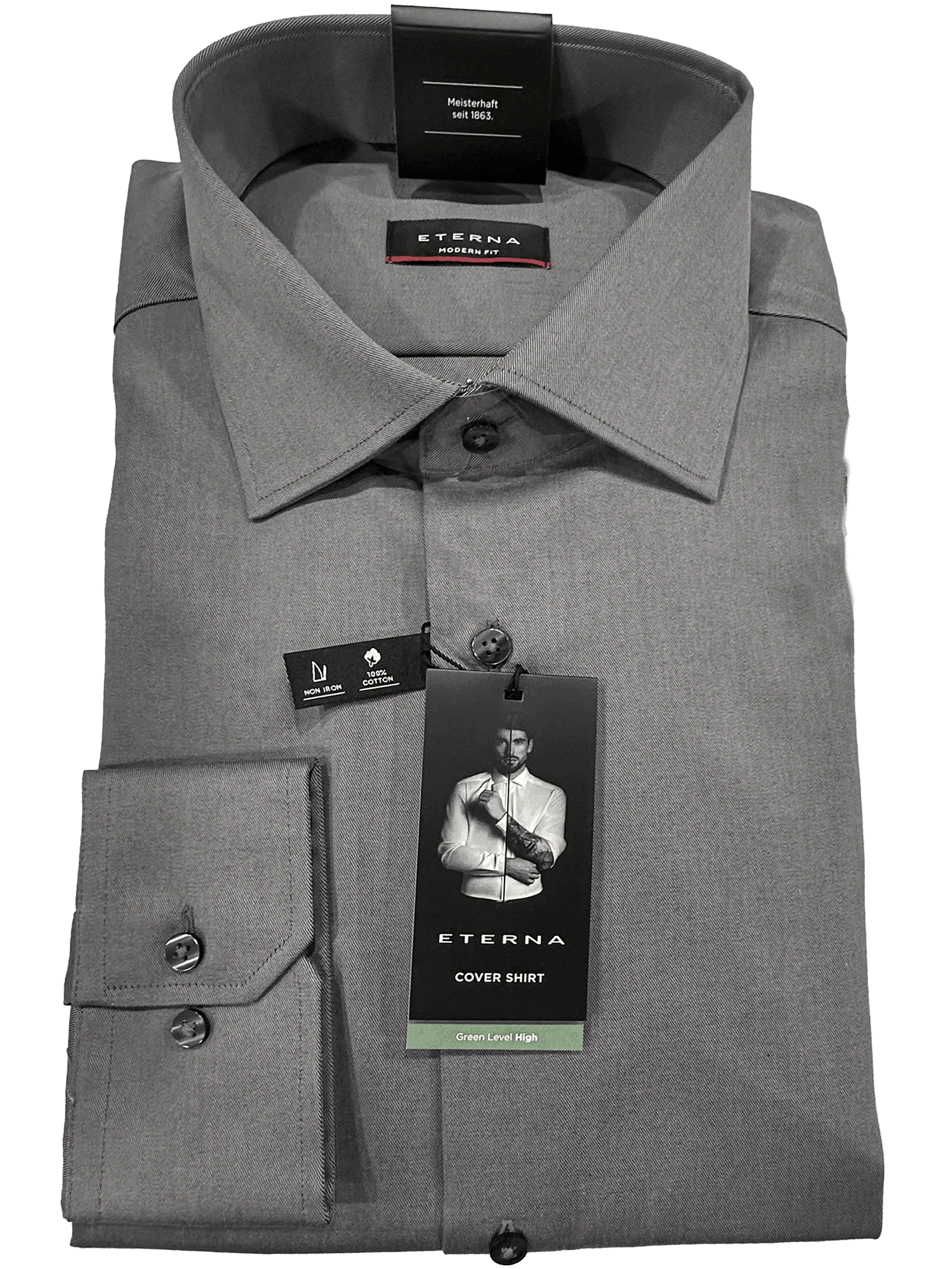 Eterna 8817/35 Dark-Grey Business L/S Modern Fit Shirt 3 Eterna 8817/35 Dark-Grey Business L/S Modern Fit Shirt