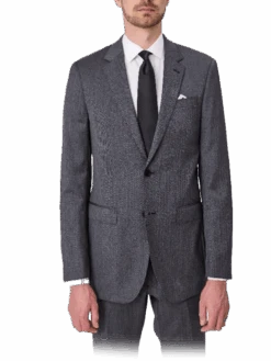 Tasmanian Wool Suit Jacket-Herringbone