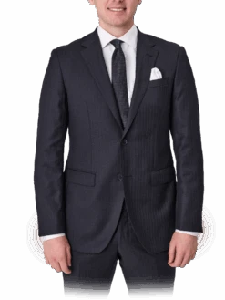 Tasmanian Wool Suit Jacket-Herringbone 8 Tasmanian Wool Suit Jacket-Herringbone -Harrys H9 Black 1