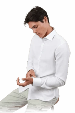 Waffle Shirt L/S JHS471 -Harrys JHS471 Wht 2