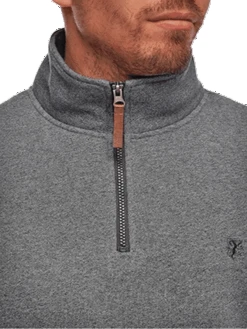 Stirling - Zip Front Polo Sweat -Harrys Sterling Char a25ca654 22ac 43a4 8337 e4f63b10021f