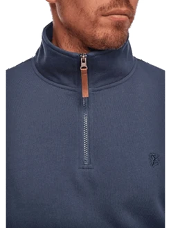 Stirling - Zip Front Polo Sweat -Harrys Sterling Navy