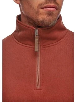 Stirling - Zip Front Polo Sweat -Harrys Sterling Rust1
